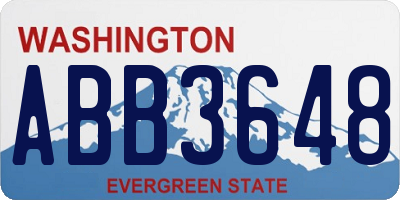 WA license plate ABB3648