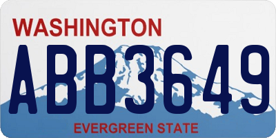WA license plate ABB3649