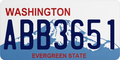 WA license plate ABB3651