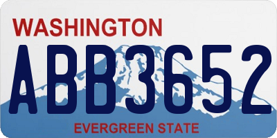 WA license plate ABB3652
