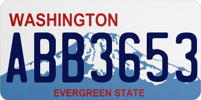 WA license plate ABB3653
