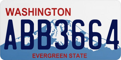 WA license plate ABB3664