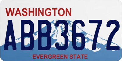 WA license plate ABB3672