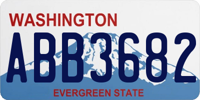 WA license plate ABB3682