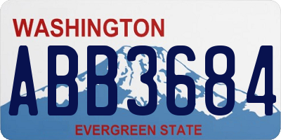 WA license plate ABB3684
