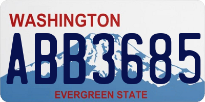 WA license plate ABB3685