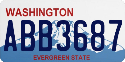 WA license plate ABB3687