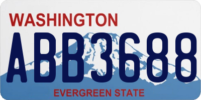 WA license plate ABB3688