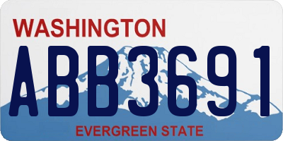 WA license plate ABB3691