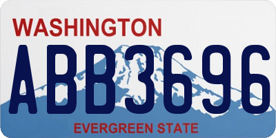 WA license plate ABB3696
