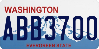 WA license plate ABB3700