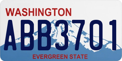 WA license plate ABB3701