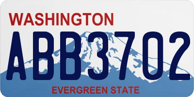 WA license plate ABB3702