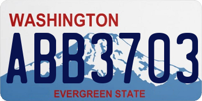 WA license plate ABB3703