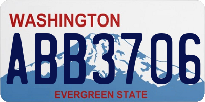 WA license plate ABB3706