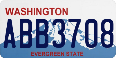 WA license plate ABB3708