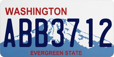 WA license plate ABB3712