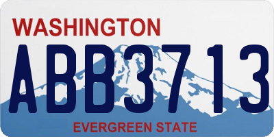 WA license plate ABB3713
