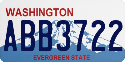 WA license plate ABB3722