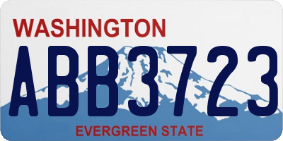 WA license plate ABB3723
