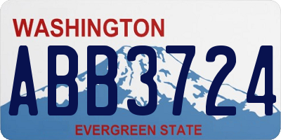 WA license plate ABB3724