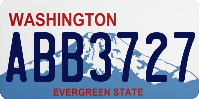 WA license plate ABB3727