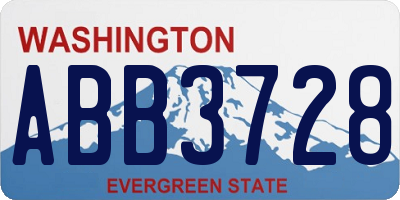 WA license plate ABB3728