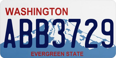 WA license plate ABB3729