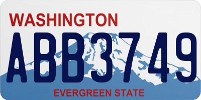 WA license plate ABB3749