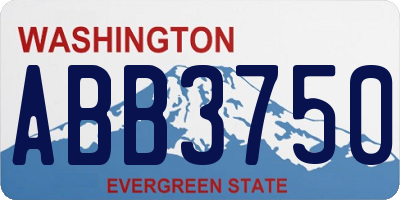 WA license plate ABB3750