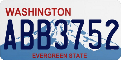WA license plate ABB3752