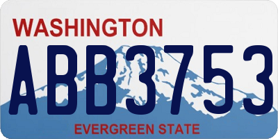 WA license plate ABB3753