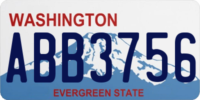 WA license plate ABB3756