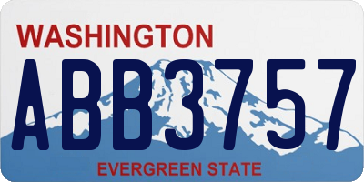 WA license plate ABB3757