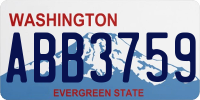 WA license plate ABB3759