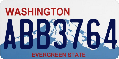 WA license plate ABB3764