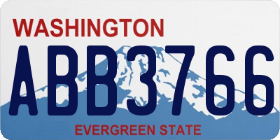 WA license plate ABB3766