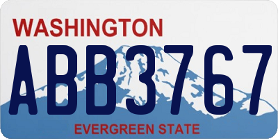 WA license plate ABB3767