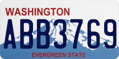 WA license plate ABB3769