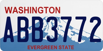 WA license plate ABB3772
