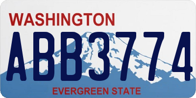 WA license plate ABB3774
