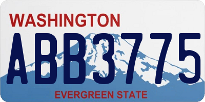 WA license plate ABB3775