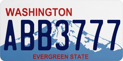 WA license plate ABB3777