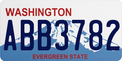 WA license plate ABB3782