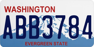 WA license plate ABB3784