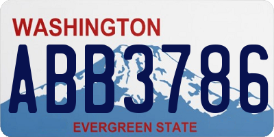 WA license plate ABB3786