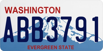 WA license plate ABB3791