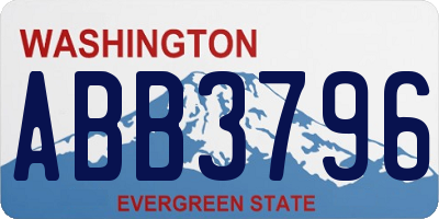 WA license plate ABB3796
