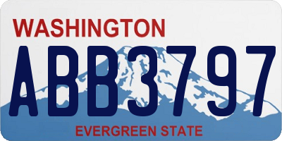 WA license plate ABB3797