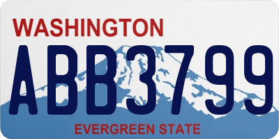 WA license plate ABB3799